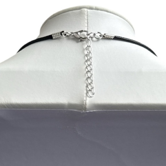 Handmade Blue Teal Fluid Art Bar Pendant Necklace Long Rectangle Minimalist - Picture 10 of 10